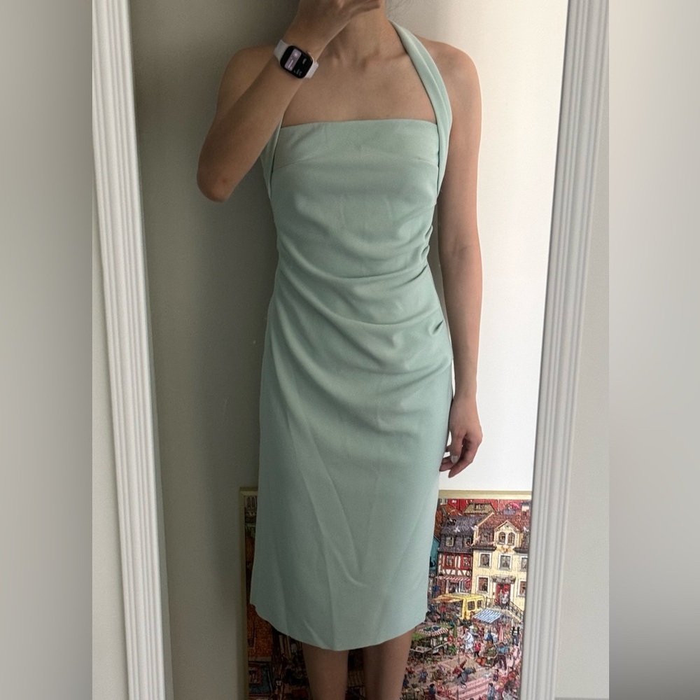 Elegant Mint Green Sleeveless Dress